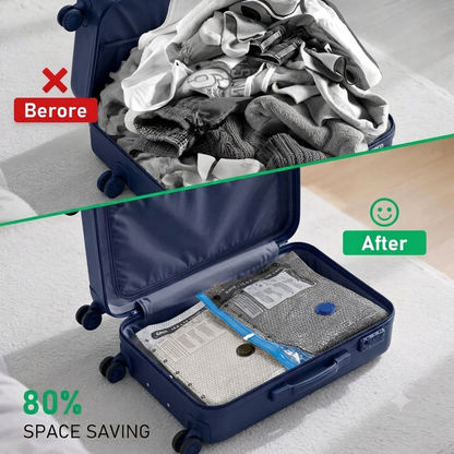Travel Vacuum Storage Bag Set with Rechargeable Cordless Pump-50% OFF TODAY ONLY